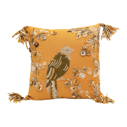 Embroidered pillow for fall by Creative Coop. 