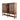 Wooden entertainment center with glass doors on a white background