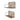 Two brown woven shelves on a white background