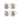 Four white mugs with decorative woodland designs on a white background.