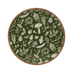 Enameled Acacia Wood Pedestal - Green & White