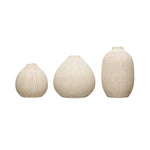 Red & Cream Textured Stoneware Vases
