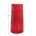 Red Glass Hurricane / Vase