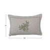 Lumbar Cushion with Botanical Embroidery & French Knots