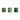 Three wooden spools of velvet ribbon in varying shades of green.