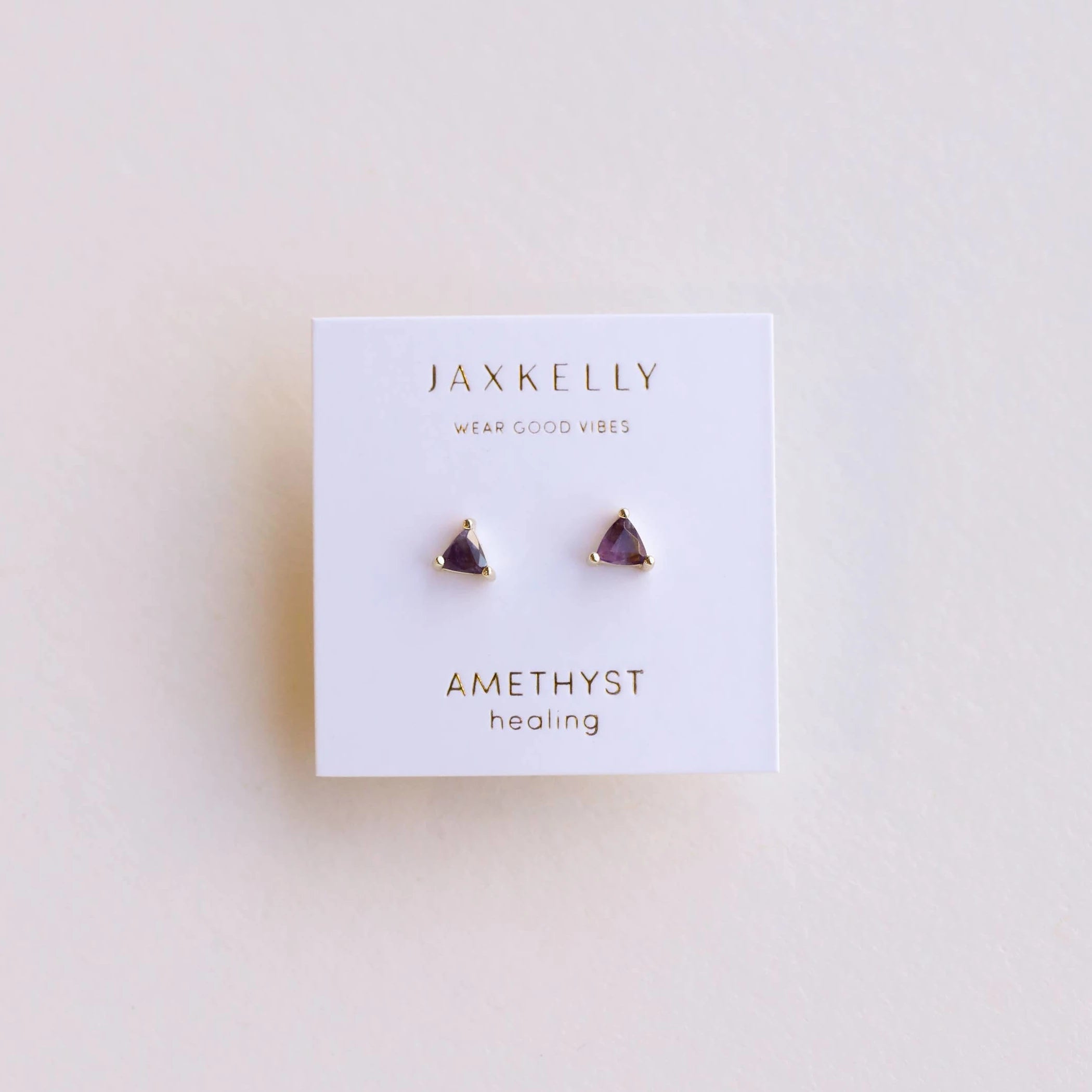 JaxKelly mini amethyst energy gem earring.