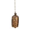 Large distressed antique bell with star cut outs. 