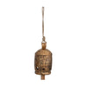 Antique Gold Metal Bell on Jute Rope with Star Cut-Outs