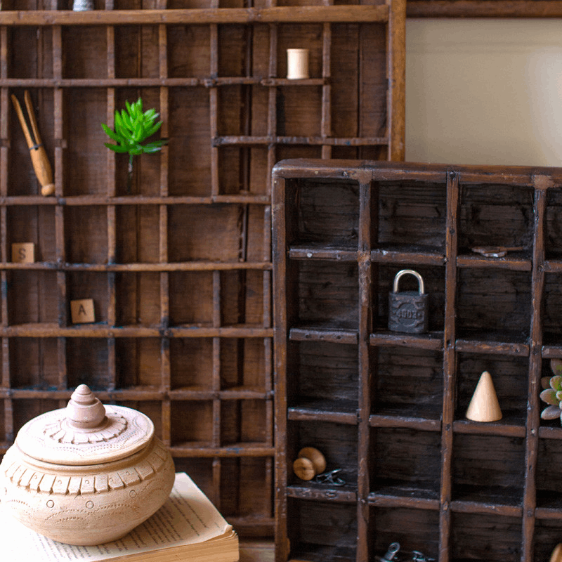 Antique Wooden Printer Tray