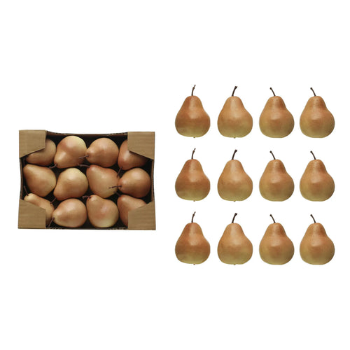 Box set of 12 faux pears Creative Coop XS3627