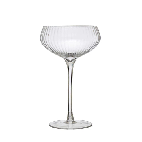 8 ounce clear stemmed coupe champagne glass. 