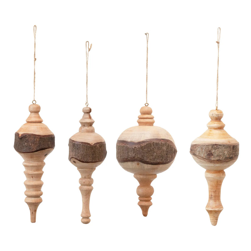 Unique natural hand carved finial ornament.