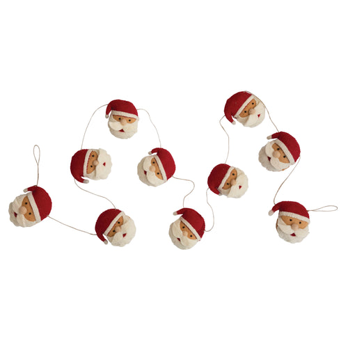 Whimsy Santa Faces on garland.