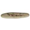 Unique oval debossed stoneware tray with a beautiful holly design.  