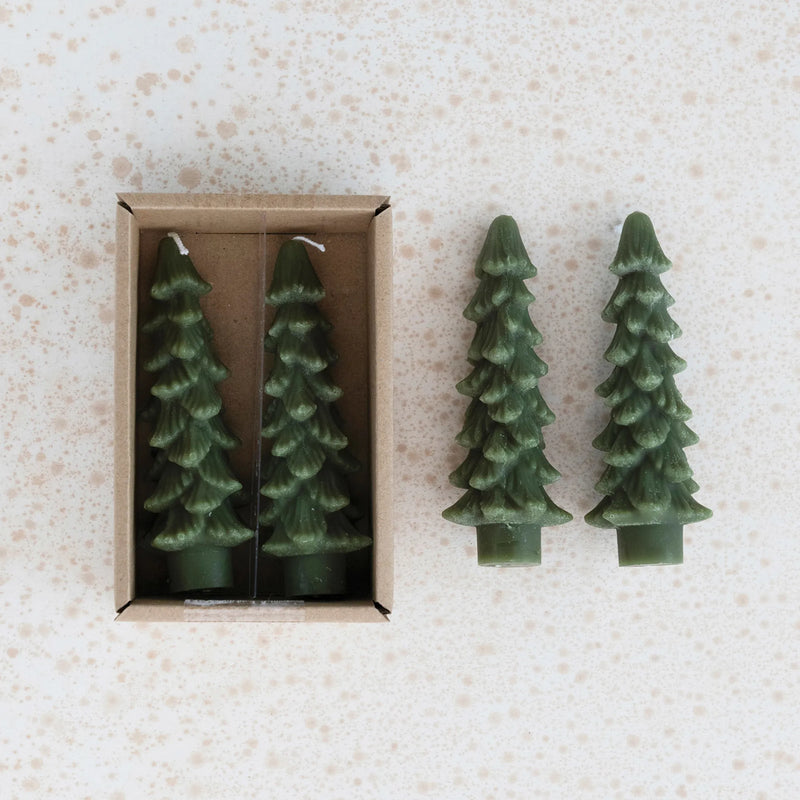 Tree Shaped Taper Candles - Evergreen