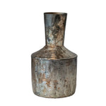Vintage inspired distressed metal vase. 