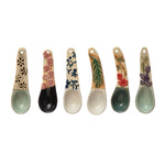 Unique floral hand painted spoons with handle.