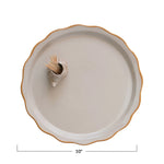 Measurements of our stoneware plate with hedgehog toothpick holder.