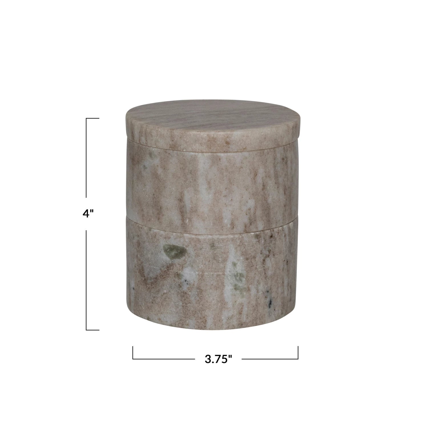 Measurements of the marble stackable pinch pot 