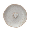 Stoneware incense holder with embossed heart
