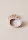 Oval Velvet Jewelry Box - Cream