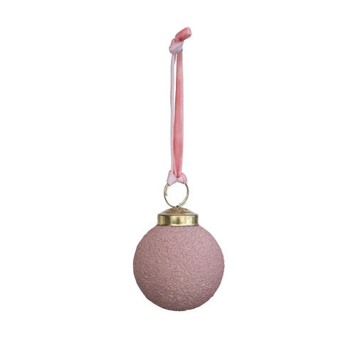 Barbie inspired pink glass ball ornament.