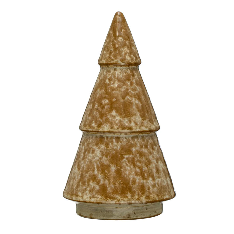Vintage inspired glazed stoneware tree in cream and brown.