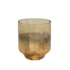 Tea light votive candle holder in a gold ombre finish. 