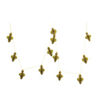 Chartreuse finial paper garland with gold cord.