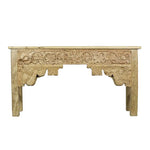 Bleached solid wood console table.