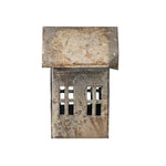 Sideview of the medium antique pewter house with windows. 