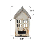 Medium size antique pewter metal decorative house. 