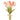 Bundle of real touch tulips wrapped with brown paper ribbon in pale pink.