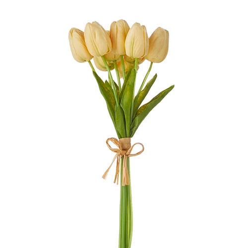 15" Real Touch Tulip Bunch - Pale Yellow