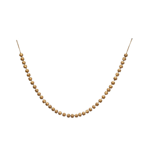 72" long wood bead garland with gold finish.