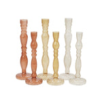 Raywood Vase and Taper Holders in small and large sizes and 3 colours. 