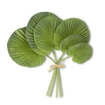16" Inch Real Touch Heart Shape Fan Palm in green bundled together. 