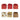 Gold foil accented red and white interlocking gift boxes.