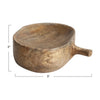 Wood Pumpkin Bowl with measurements of 2" H x 5" W