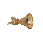 Gold bell with turkey on side.