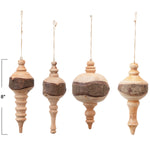 Hand carved mahogany wood finial ornament. 