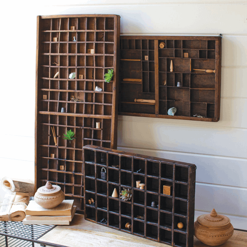 Antique Wooden Printer Tray