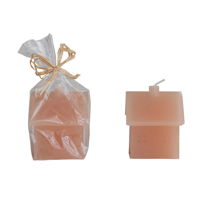Side view of the Hazelnut Wax Candle House. 