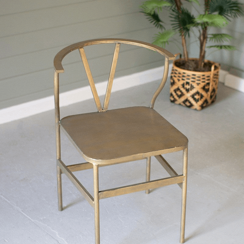 Antique Brass Wishbone Chair