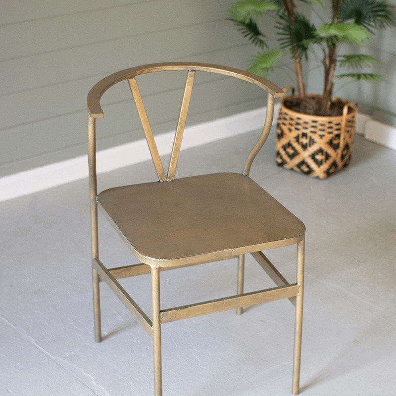 Antique Brass Wishbone Chair