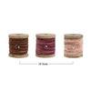 3 spools of velvet ribbon measure a total of 10 yards together. 