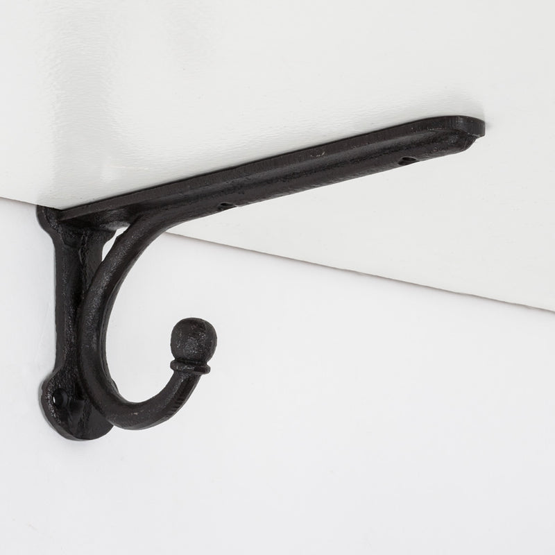 Simple Bracket with Hook - Black
