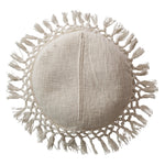 16" Cotton Slub Pillow with Tassels - Cream