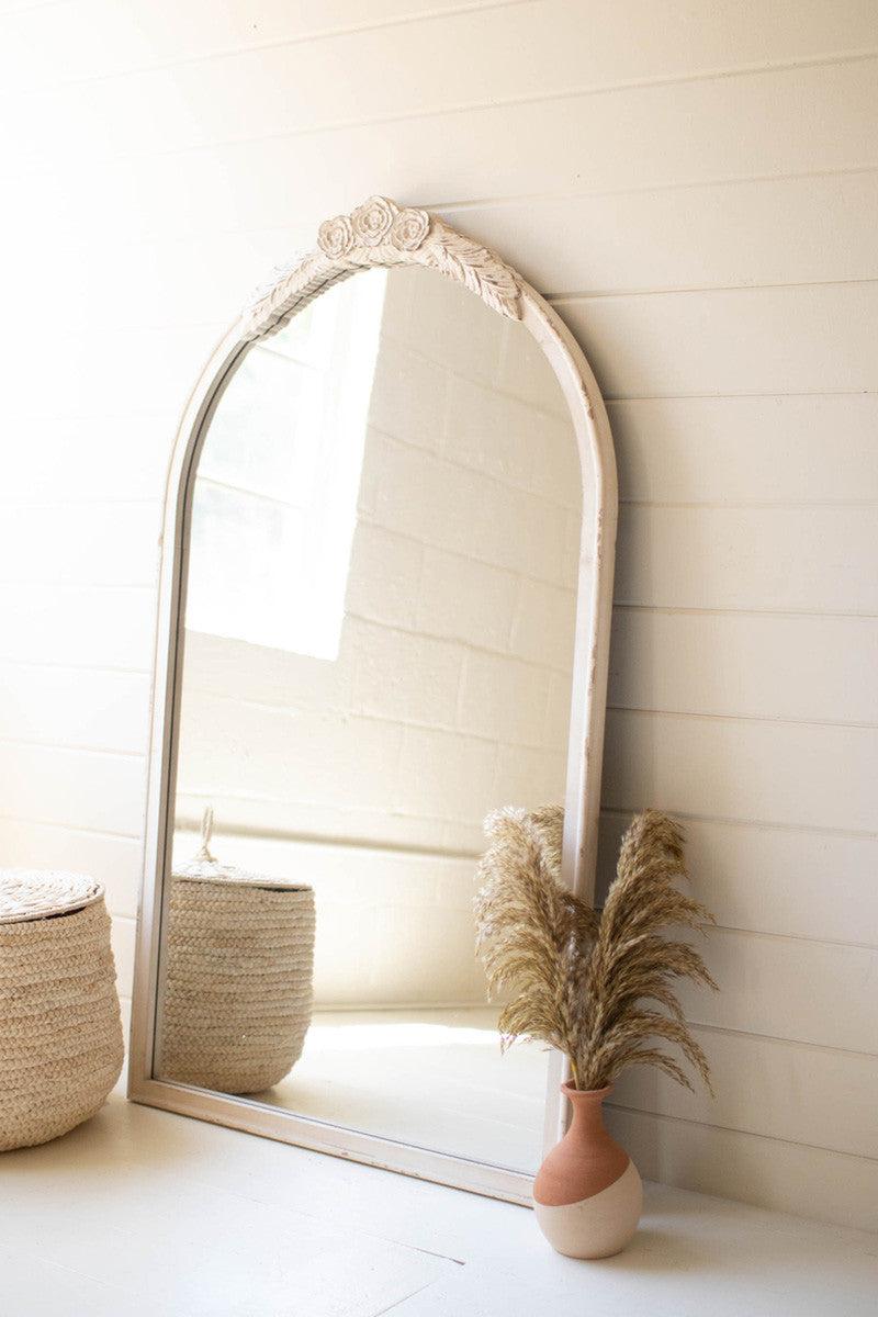 Arched Mirror with Carved Detail