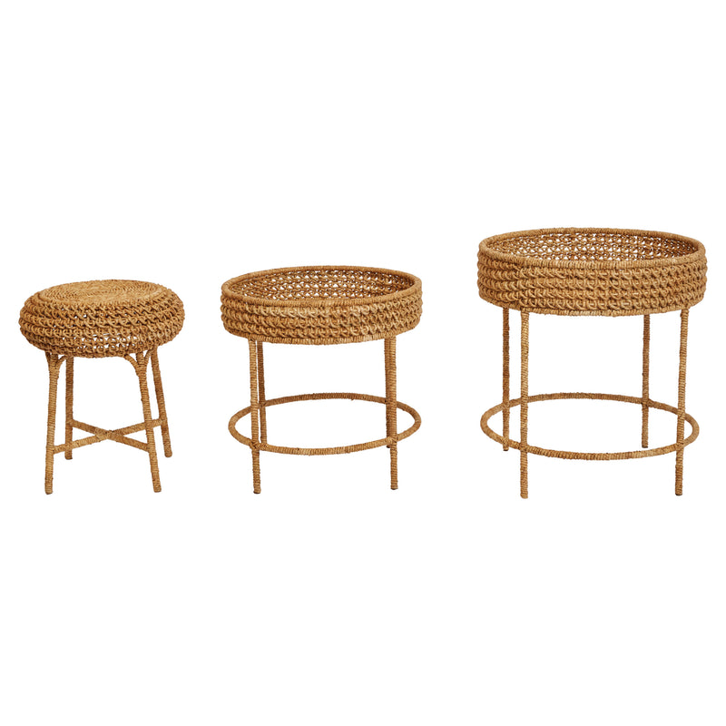 Woven Tables with Stool